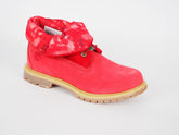 Womens Timberland Authentics A13ZT Red Leather Roll Top Warm Winter Chukka Boots